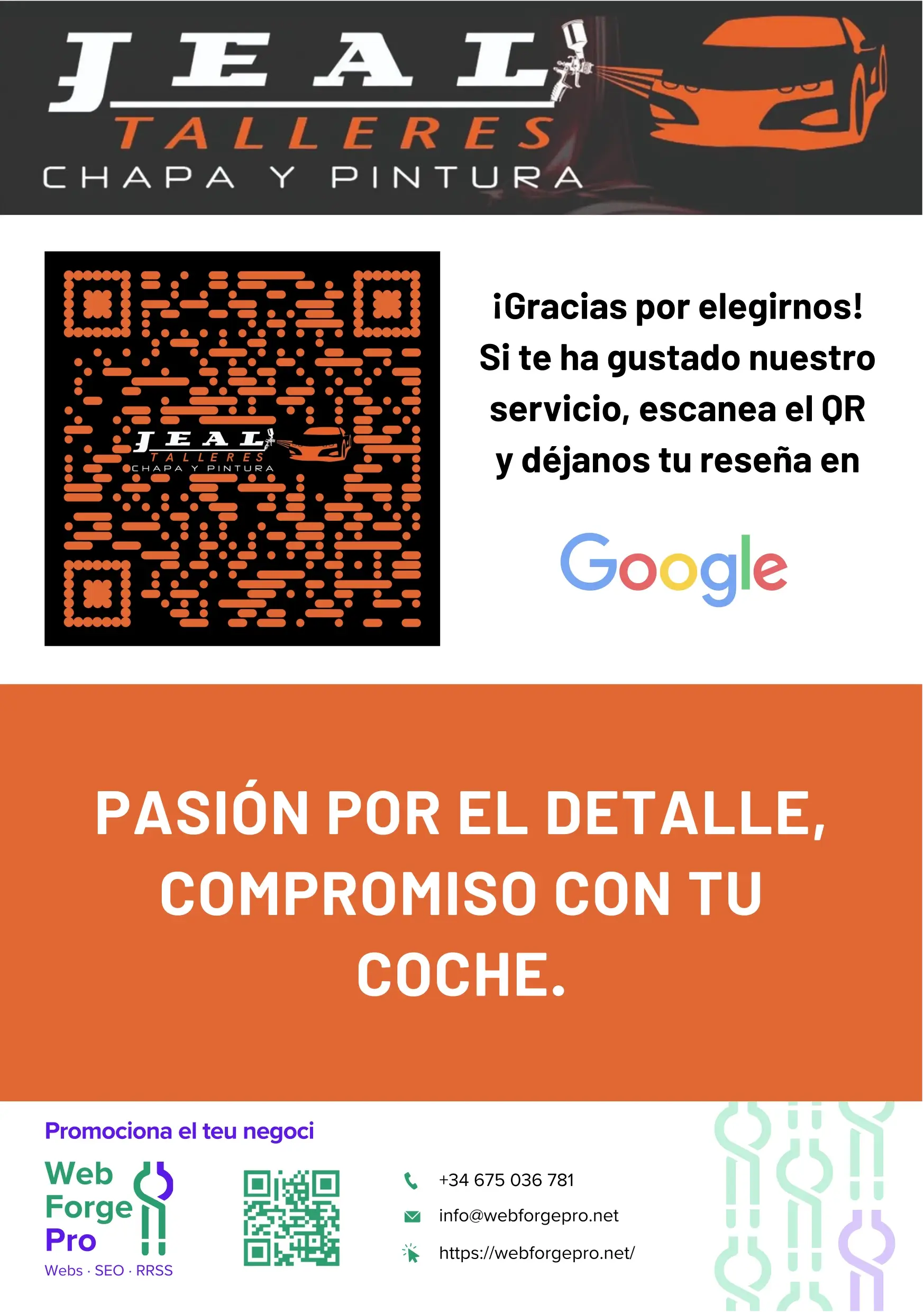 Cartell QR format A5 — Jeal Talleres