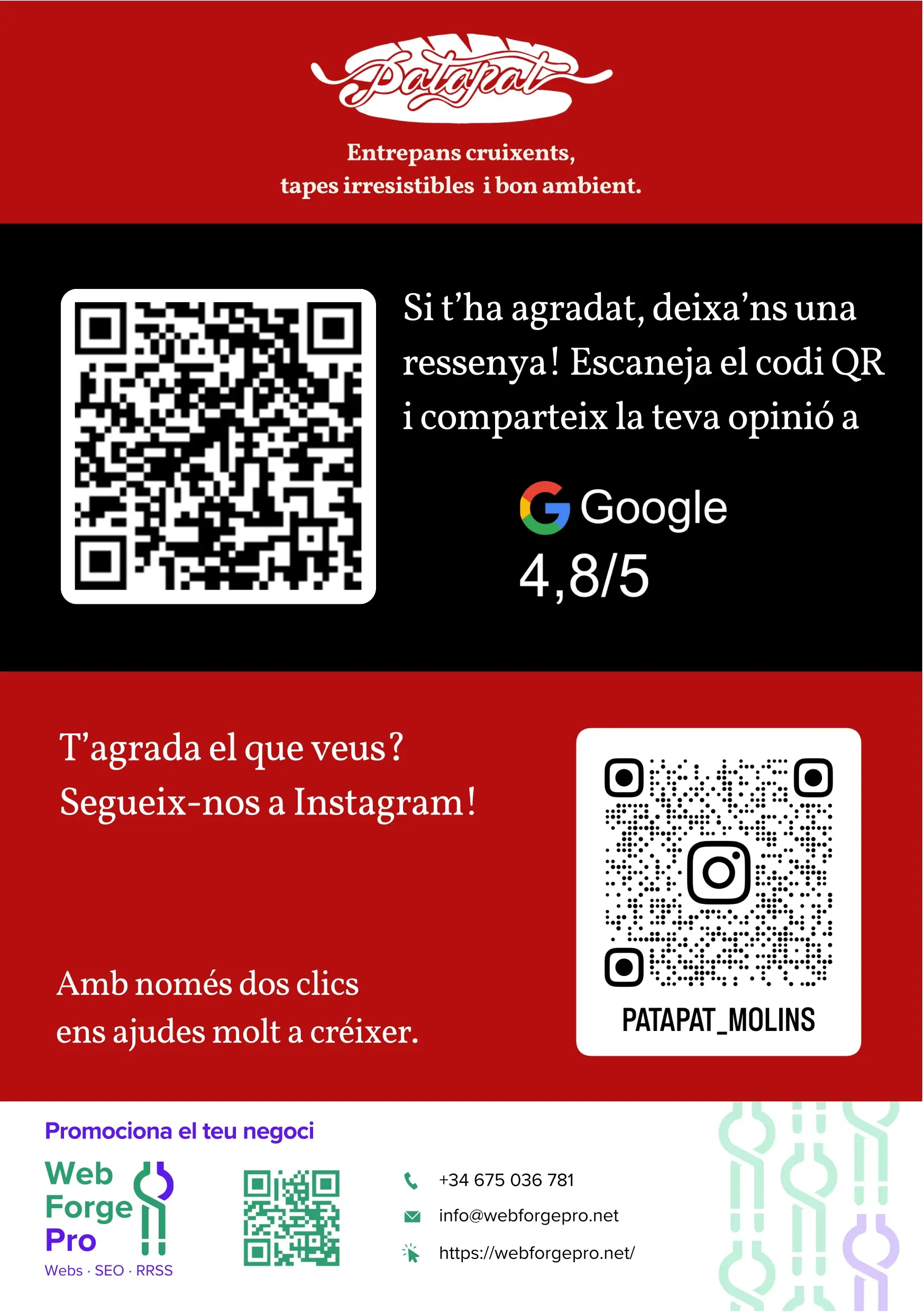 Cartell QR format A5 — Patapat