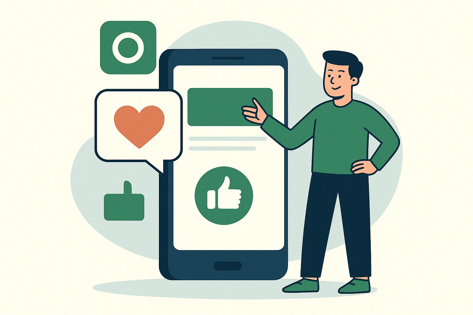 Ilustración de gestión de redes sociales en Barcelona